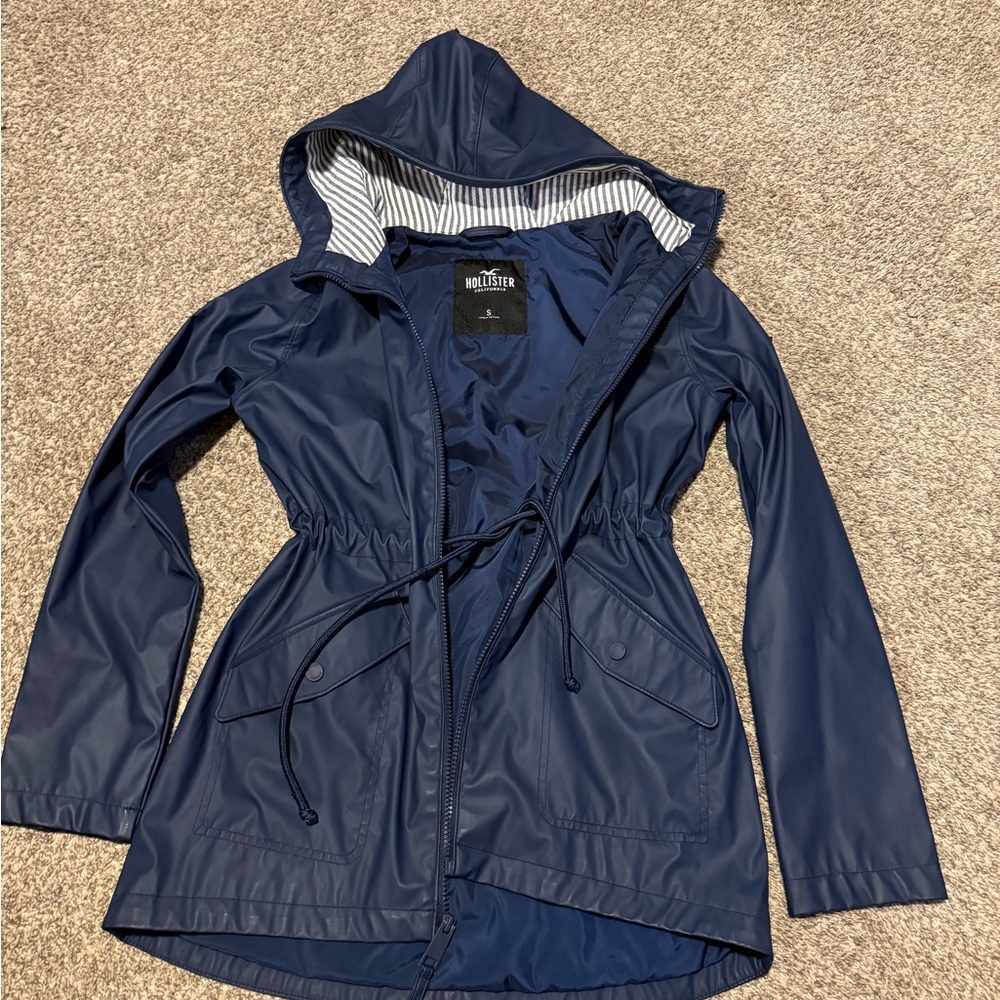 Hollister Navy Utility Jacket with Hood